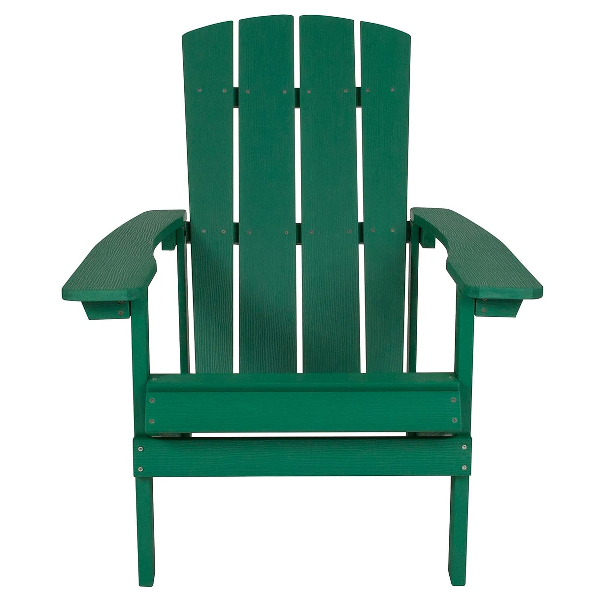 Flash Furniture Charlestown Commercial Grade Indoor/Outdoor Adirondack Chair, Weather Resistant Durable Poly Resin Deck and Patio Seating, Green Flash Furniture