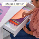 KidKraft Wooden Study Desk for Children with Chair, Bulletin Board and Cabinets, White KidKraft