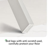 Novilla Full Size Bed Frame Without Headboard, Metal Platform Bed Frame, No Box Spring Needed, Heavy Duty, Wood Slat Support, Easy Assembly, White Novilla