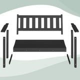 ACUEL HDPE Memorial Bench – 50'' Weatherproof Durable Outdoor Bench, 2-Person Park Bench, Easy to Move, Multi-Purpose Design Ideal for Porch, Patio, Church, and School (Black) ACUEL