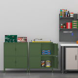 YAUWOH Metal Locker Storage Cabinet with 4 Doors and 3 Shelves，39.96" Tall Steel Office Storage Cabinet for Office,Home,Garage,Gym,School YAUWOH