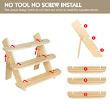 Wooden Display Riser,3 Tier Earring & Ring Holder Stands,Farmhouse Cupcake Stands ,Table Display Stand For Vendors,Organizer Showcase for Tabletop Shows and Home Using ,Wood Rustic Risers (Natural) WHEARTED