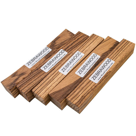 Zebrawood/Zebrano Wood Pen Blanks (5 per Pack) WOODTURNINGZ