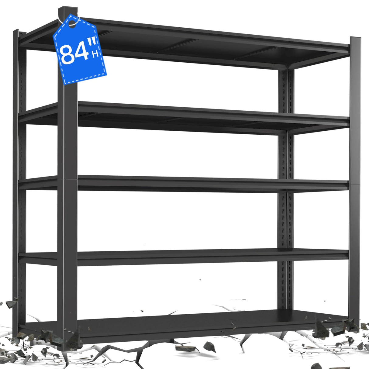 FATIGOS Heavy Duty Garage Shelving, 84'' H Metal Shelving, 3500LBS Storage Shelves 5 Tier Adjustable Heavy Duty Shelving Unit for Warehouse, Garage, Basement, 24" D x 47" W x 84" H FATIGOS