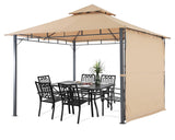 MASTERCANOPY 11 x 11 Patio Gazebo with Extra Side Awning Outdoor Gazebo for for Backyard Garden Lawn,Beige MASTERCANOPY