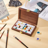 DICOSMETIC 36 Grids Bamboo Watercolor Paint Palette Box Wood Color Artist Paint Tray Empty Watercolor Case Wooden Travel Box for Painters Painting DICOSMETIC