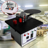 Woodworking Edge Banding Machine, 110V 1200W 1000ML 2-6M/Min Self Cutting Double Gluing Edge Machine Portable Double-sided Coating Curve Straight line for Decoration Industry GOSHET
