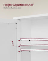 VASAGLE Bathroom Cabinet with Mirror, Wall Cabinet with 2 Mirrored Doors, Adjustable Shelf, Open Compartment, Wall-Mounted, 5.1 x 22.2 x 23 Inches, White ULHC002 VASAGLE