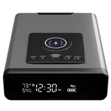 Mboko Biometric Discreet Gun Safe with 12-Hour Time Clock Display, Wireless Charging Gun Safe for Handgun with Adjustable Brightness, Backlit Keypad, LED Light, and Auto Pop-up Access Mboko