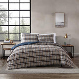Eddie Bauer- Twin Comforter Set, Reversible Microsuede Bedding with Matching Sham(s), Casual Luxurious Bedding Set (Rugged Plaid Brown, Twin) Eddie Bauer