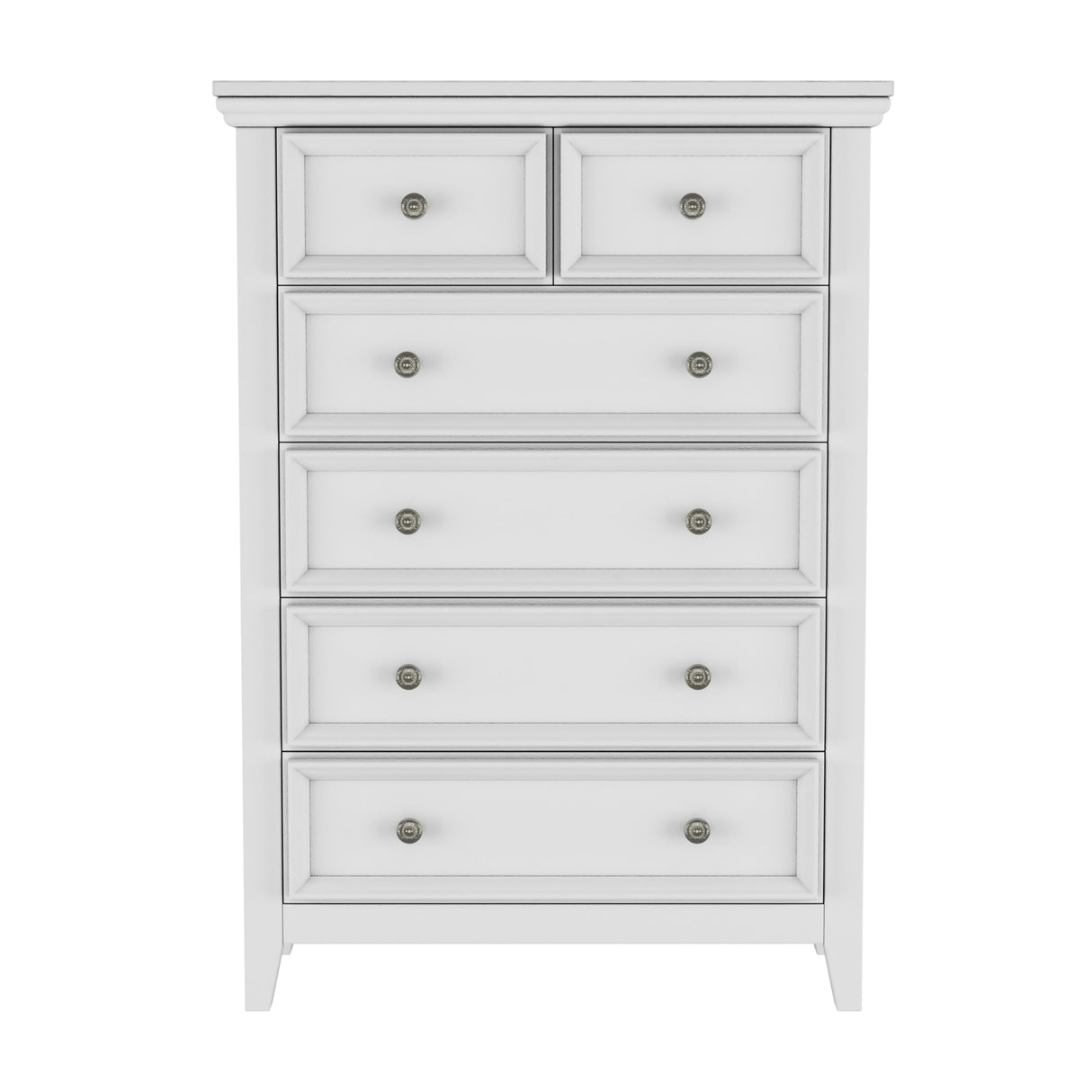 BLANKSPACE White Farmhouse Dresser, 6 Chest Drawer Dresser for Bedroom, Large Capacity Nightstand, Modern Tall Wood Cabinet for Bedroom, Living Room, Closets, Hallway BLANKSPACE