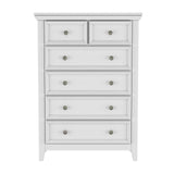 BLANKSPACE White Farmhouse Dresser, 6 Chest Drawer Dresser for Bedroom, Large Capacity Nightstand, Modern Tall Wood Cabinet for Bedroom, Living Room, Closets, Hallway BLANKSPACE