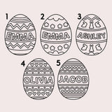 Lara Laser Works Single, DIY Wooden Painting Crafts for Kids, Easter Egg Paint Set Personalized w/Name - 5 Designs - Decorating Easter Egg Basket Stuffer for Children, Make Your Own Easter Eggs Lara Laser Works