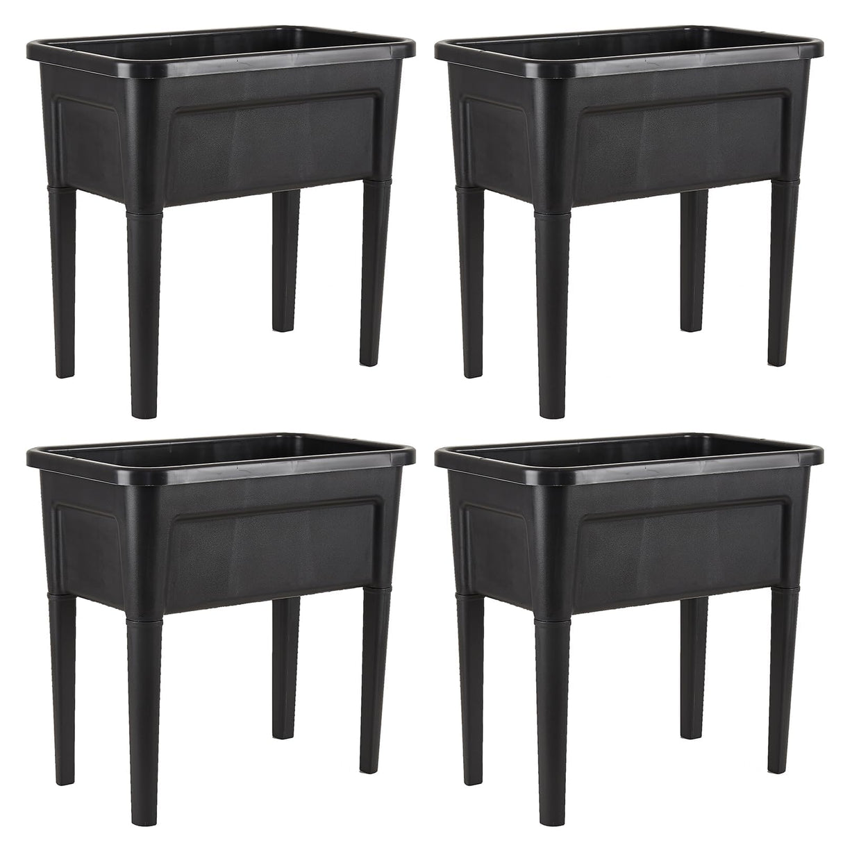 ZIWQPIHT 4 Pcs Plastic Raised Garden Beds with Legs，16 Gallon Outdoor Elevated Garden Planter Box，Perfect for Flowers, Vegetables, and Herbs ZIWQPIHT