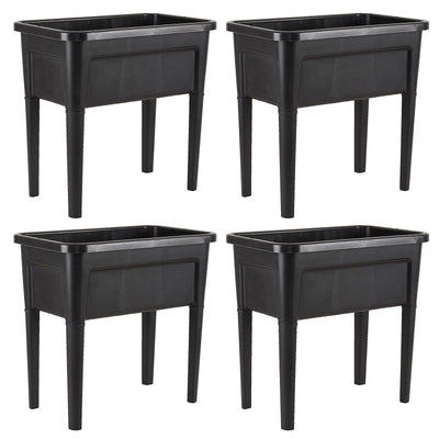 ZIWQPIHT 4 Pcs Plastic Raised Garden Beds with Legs，16 Gallon Outdoor Elevated Garden Planter Box，Perfect for Flowers, Vegetables, and Herbs