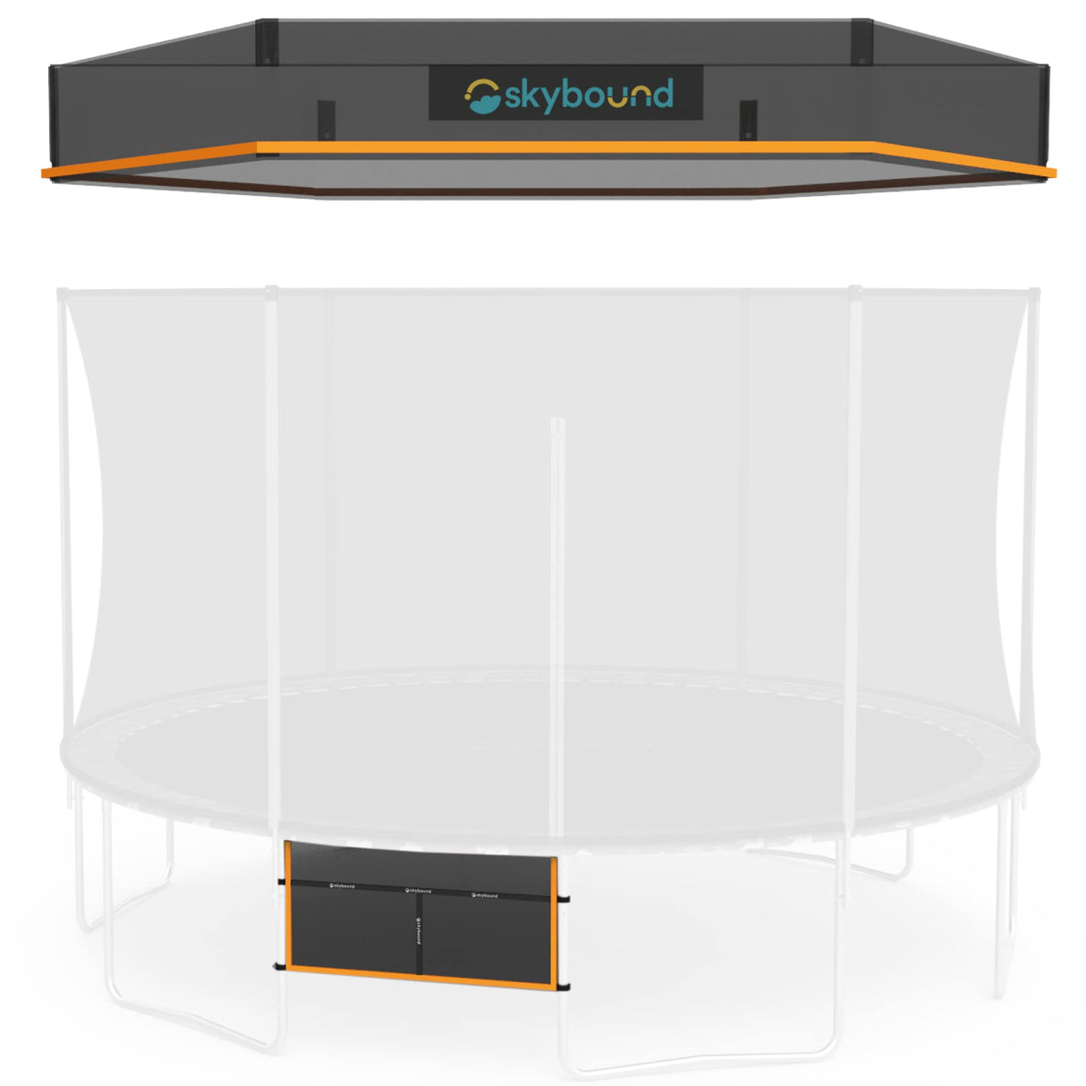 SkyBound Recreational Trampoline Cover - Tent for 14ft Round Outdoor Trampoline - Heavy Duty Sun Shade Covers for Straight-Pole Round Trampolines - Only Includes Top Cover and Shoe Bag (Orange) SkyBound