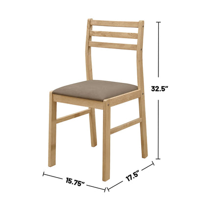 Coaster Home Furnishings 3-Piece Round Wood Dining Room Set Drop Leaf Extension Table Ladder Back Side Chairs Upholstered Seat Cushions Beige and Natural 130006 - WoodArtSupply