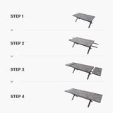 Acanva Expandable Dining Table for 6-8 Seat, Modern Rectangle Design with Extension Leaf for Kitchen Restaurant, Thicker Top and Carbon Steel Pedestal, 74.9''(+40)Wx37''Dx30''H, Dark Grey Acanva