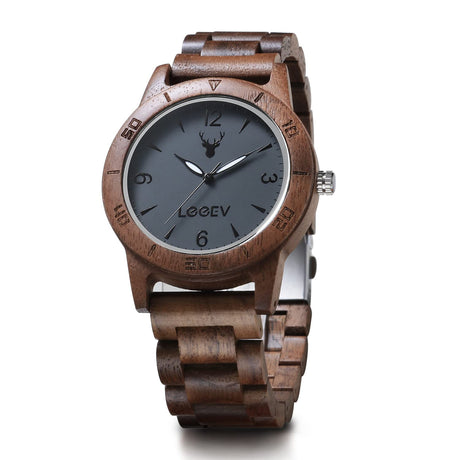 LeeEv Men's Wooden Watch, Unique Natural Bamboo Wood Watch Analog Quartz Light Weight Vintage Dress Wooden Wrist Watches LeeEv