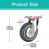 ITINA Heavy Duty Swivel Casters 6 inch 625Lbs Load Capacity/Item 360 Degree Rotation Plate Swivel Hard Casters Non-Slip with Locking Brakes(2 with Brakes& 2 Without) ITINA
