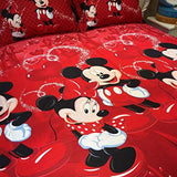 Haru Homie 100% Cotton Kids Reversible Printing Mickey Mouse Couples Duvet Cover 2PCS Bedding Set with Zipper Closure, Twin(No Comforter) Haru Homie