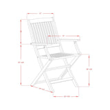 East West Furniture BCMCANA Beasley Patio Dining Folding Arm Chairs - Acacia Wood, Set of 2, Natural Oil East West Furniture