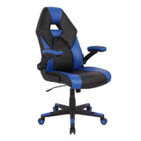 RS Gaming™ RGX Faux Leather High-Back Gaming Office Chair, Black/Blue, BIFMA Compliant RS Gaming