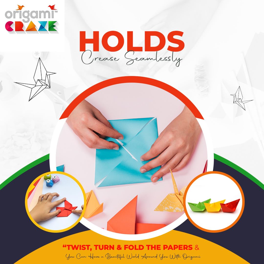 Origami Paper 500 Sheets Premium Quality for Arts and Crafts 6" Square Sheets 20 Vibrant Colours Same Colour on Both Sides 100 Design Ebook Included (See Back of Cover for Download info) Origami Craze