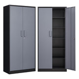 NODHM Metal Storage Cabinets with Lock, 71" Garage Storage Cabinet with 2 Door and 5 Adjustable Shelves, Steel Lockable Tool Cabinets for Home, Office, Gym, Garage NODHM