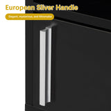 JAXPETY Wall Floating Nightstand Set of 2 Modern Side Table Wall Mounted Shelf with Cabinet Storage for Living Room, Bedroom, Dorm, Black JAXPETY