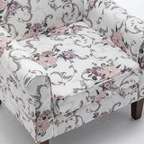 Container Furniture Direct Classic Accent Armchair with Birch Wood Frame and Comfortable Rolled Armrests, Arm Chairs for Living Room, Bedroom and Office Decor, 03 Printed Fabric Container Furniture Direct