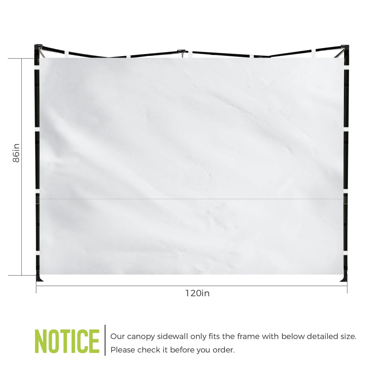 Instant Canopy Sidewalls for 10x10 Pop Up Canopy Tent, 300D Waterproof Material for Outdoor Events, Vendor Booths, and Privacy (Sidewalls Only, Canopy Not Included) (3 PCS) FLAGLY