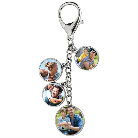 Framendino, Sublimation Blanks Metal Photo Keychains With 5 Pieces Round Heat Transfer Press Personalized Picture Key Rings Custom Keychain Customized DIY Craft Framendino