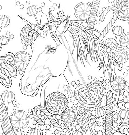 Unicorns & Mystical Creatures Glow-in-the-Dark Manga Coloring