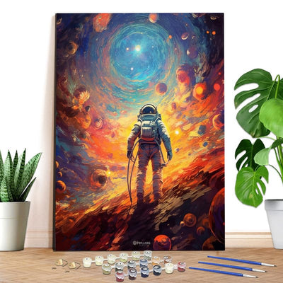 Reofrey Paint by Numbers Kit for Adults Universe- 40x50cm Canvas,Astronaut Paint by Number - Acrylic Paint Set - Relaxing DIY Art for Beginners & Experts - Home Wall Decoration