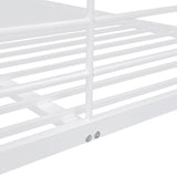 Metal Bunk Beds Full XL Over Queen Size with Ladder and High Guardrail, Able to Split, Full XL Over Queen Metal Bunk Beds, Storage Space, Noise Free, Easy Assembly (White) Bellemave