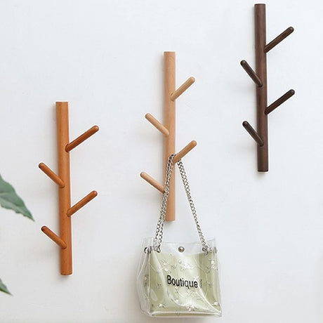 VAWNKUKN Coat Rack 2 pack-Wall Mounted Hat Rack Coat Hooks-Sturdy Wooden Coat Rack Stand-Entryway Hall Tree Coat Tree with Solid Base for Hat,Clothes,Purse,Scarves,Handbags,Umbrella(Nature) VAWNKUKN