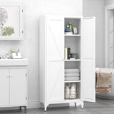 GREATMEET 65" Tall Kitchen Pantry Storage Cabinet, White Pantry Storage Cabinet, Farmhouse Metal Kitchen Cupboard with Doors for Garage, Dining Room, Living Room and Laundry GREATMEET