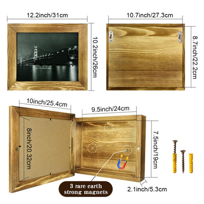 Hidden Gun Storage - Concealment Gun Safes for Pistols, Secret Decor Solid Wooden Handgun Picture Frames Box (Solid Wood) - WoodArtSupply