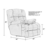 Catnapper Boyd Power Lay Flat Chaise Recliner in Brown Top Grain Italian Leather Catnapper