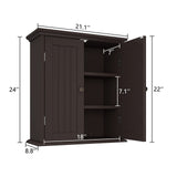 ChooChoo Bathroom Wall Cabinet, Over The Toilet Space Saver Storage Cabinet, Medicine Cabinet with 2 Door and Adjustable Shelves, Cupboard ChooChoo