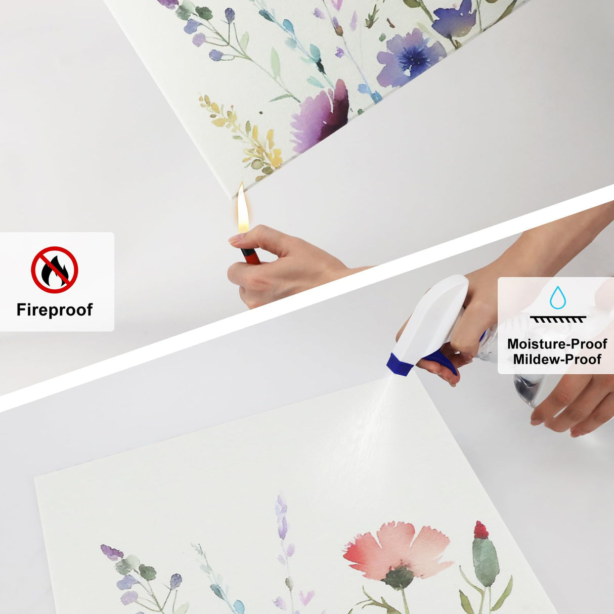 JBER Art Acoustic Panels, 3 Pack Self-Adhesive Large Wall Art Paintings for Wall Decoration, Sound Absorbing Panels for Living room, Bedroom, office 17.1×11.8" (Wild Flowers) JBER