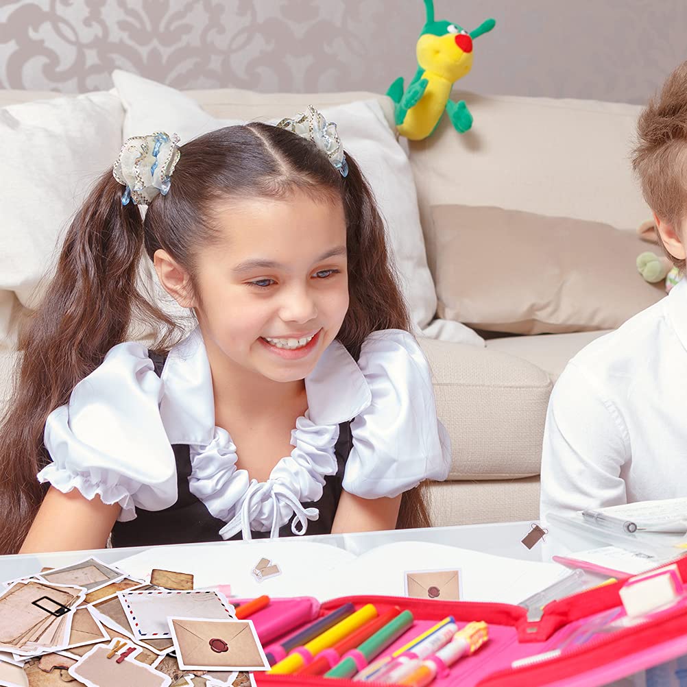 Vintage Scrapbook Paper Stickers, 90 Pcs Antique Looking Aged Paper Classic Old Writing Sticker for Scrapbook, Planner, Craft (2 Styles) Pengxiaomei