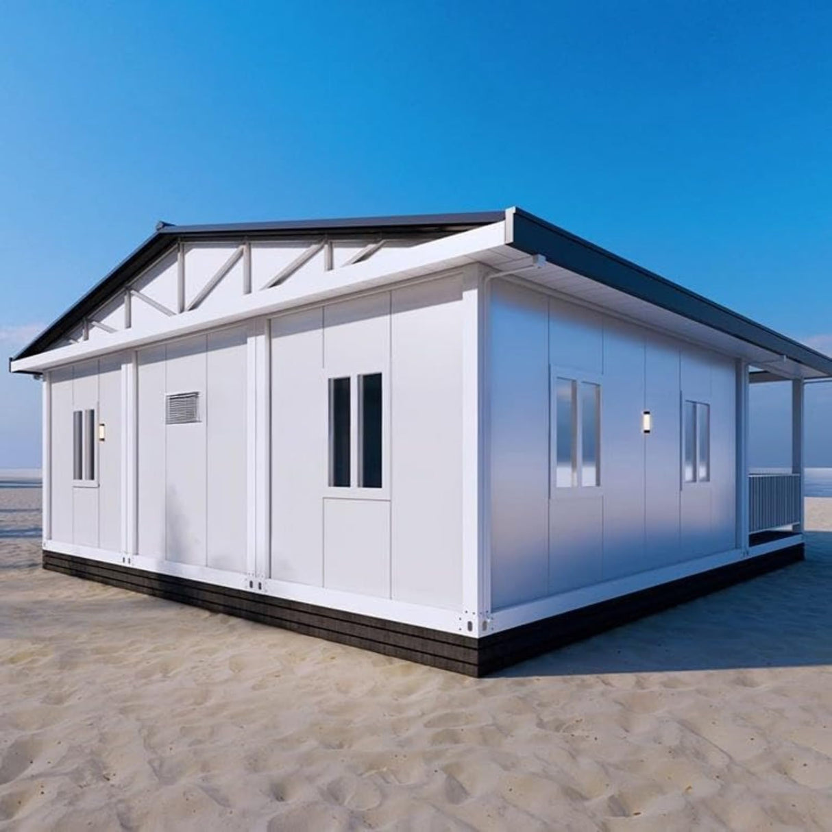 Expandable Container House to Live in for Adults, Mobile Homes 20ft Tiny Prefab Homes Movable Foldable Steel Frame Villa with Full Kitchen & Bathroom Generic