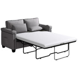 Fadware Pull Out Sofa Bed, Full Size Sleeper Sofa Couch with Memory Foam Mattress, 2 in 1 Convertible Pullout Couch Bed with USB Charging Ports for Compact Living Space, Apartment, Office, Grey Fadware