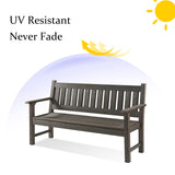 ACUEL Outdoor Bench, 3-Person Garden Bench, Poly Lumber Patio Bench for Outdoors, Porch, and Park (Dark Brown) ACUEL