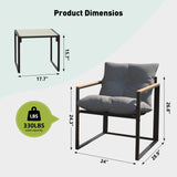 3D MATRIX Patio Furniture Set, 3 Piece Bistro Patio Sets, Small Bistro Set, Small Balcony Furniture (Gray) 3D MATRIX