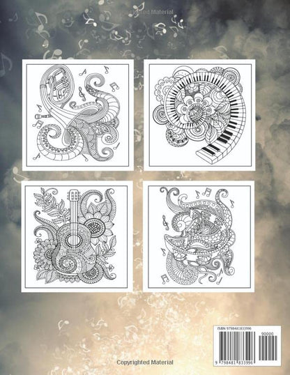 Music Coloring Book For Adults: A Music Coloring Book for Heart, Mind and Soul.