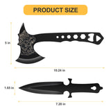 Throwing Stars, Throwing Axes and Tomahawks 3 Pack Set with Bottle Opener and Nylon Sheath, 10in Axe Throwing Game for Backyard Competition and Recreation OYEAL