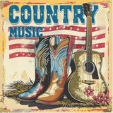 RYMILIE Diamond Art Kits for Adults-Country Music Diamond Art Kits for Beginners-DIY 5D Cowboy Boots Diamond Painting Kit for Home Wall Decor Gifts【13.7x13.7inch】 RYMILIE